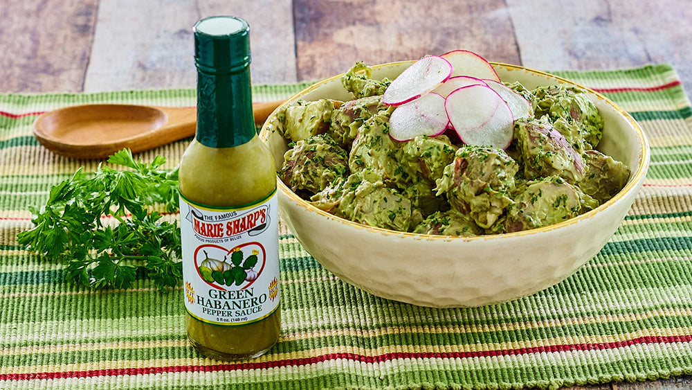 Green Goddess Vegan Potato Salad with Marie Sharp’s Green Nopal Habanero Sauce - Pepperheadz Company Store