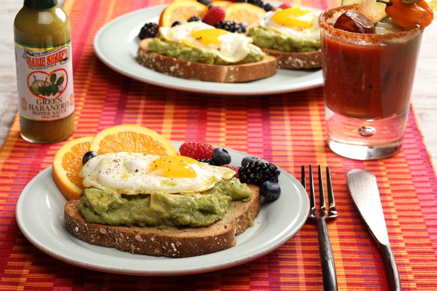 Avocado Toast Recipe with Egg and Marie Sharp’s Green Cactus Habanero Pepper Sauce - Pepperheadz Company Store