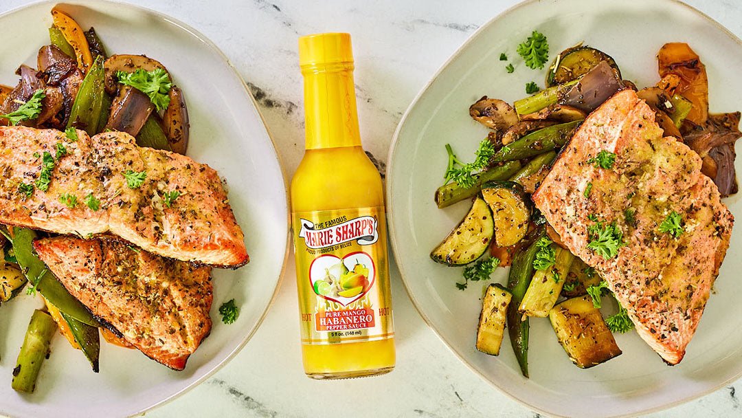 Baked Salmon with Marie Sharp’s Mango Habanero Pepper Sauce - Pepperheadz Company Store