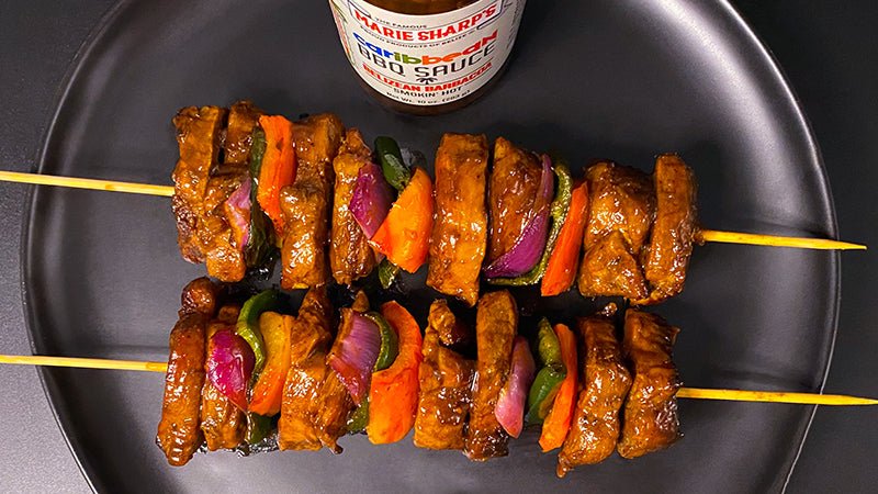 Belizean Barbacoa Pork Kabobs Recipe with Marie Sharp's Caribbean BBQ Sauce - Pepperheadz Company Store