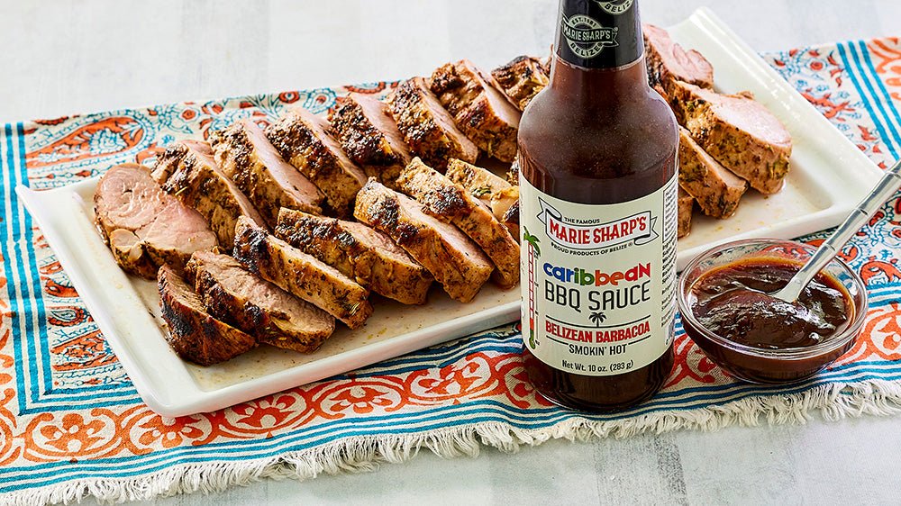 Belizean Grilled Pork Tenderloin with Marie Sharps Caribbean BBQ Sauce, Belizean Barbacoa, Smokin’ H - Pepperheadz Company Store