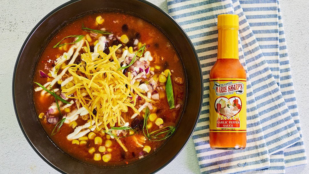 Chicken Tortilla Soup with Marie Sharp’s Garlic Habanero Pepper Sauce - Pepperheadz Company Store