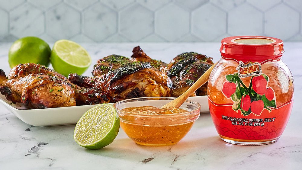 Habanero Lime Chicken Drumsticks Recipe with Marie Sharp’s Red Habanero Pepper Jelly - Pepperheadz Company Store