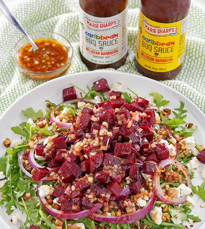 Roasted Beet Salad with Marie Sharp’s Caribbean BBQ Sauce – Belizean Barbacoa - Pepperheadz Company Store