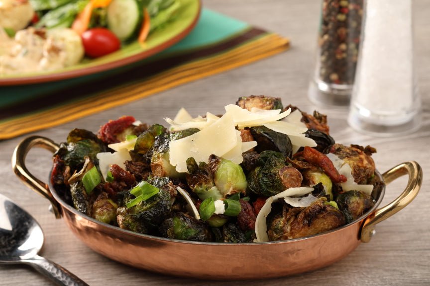 Smoked Pan-fried Brussels Sprouts Recipe with Marie Sharp's Smoked Habanero Pepper Hot Sauce - Pepperheadz Company Store