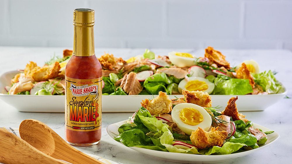 Smoked Trout Caesar Salad with Marie Sharp’s Smokin' Marie Habanero Pepper Sauce - Pepperheadz Company Store