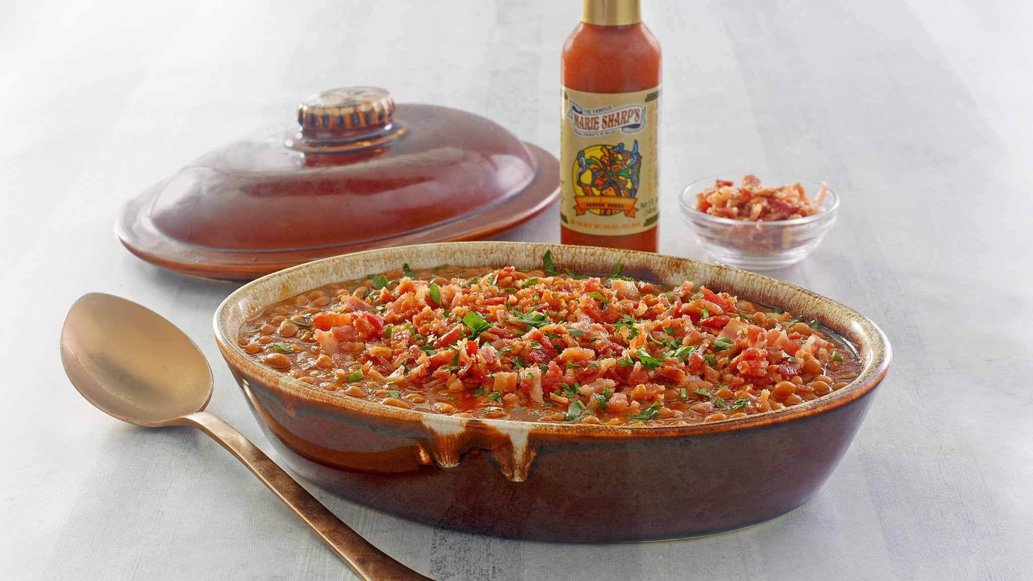 Spicy Baked Beans Recipe with Bacon and Marie Sharp’s Smoked Habanero Pepper Sauce - Pepperheadz Company Store