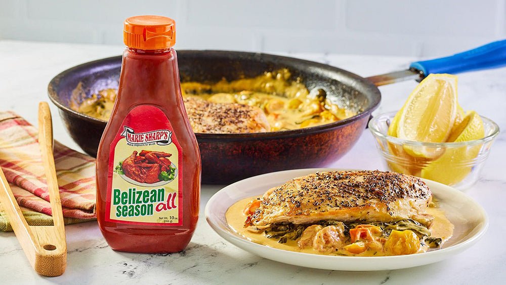 Tuscan Chicken with Marie Sharp’s Belizean Season-All - Pepperheadz Company Store