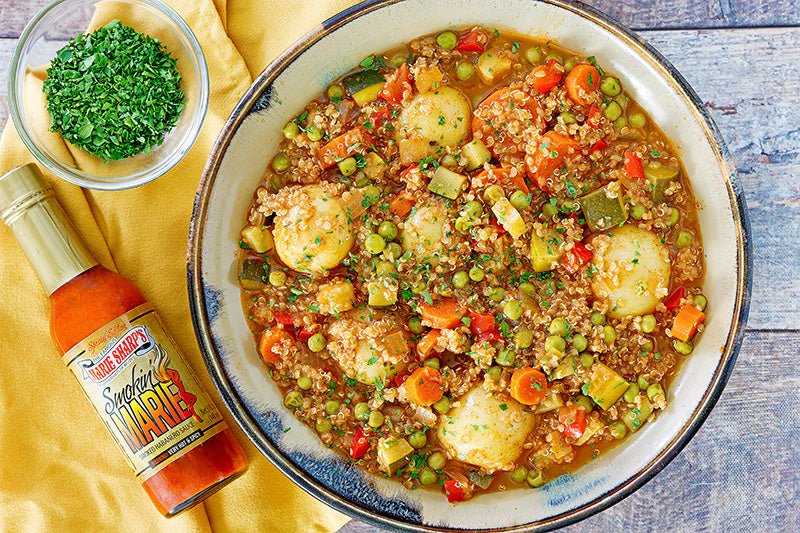 Vegetable Stew Recipe with Marie Sharp’s Smokin’ Marie Habanero Pepper Sauce - Pepperheadz Company Store