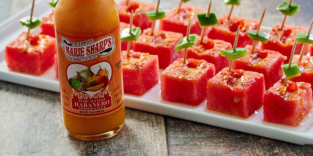 Watermelon Snacks with Marie Sharp’s Pure Mango Habanero Hot Sauce - Pepperheadz Company Store