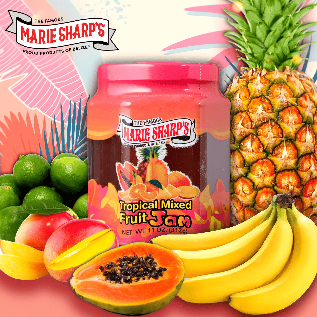 Jam - Tropical Mixed Fruit, 11 oz - Marie Sharp's Company Store